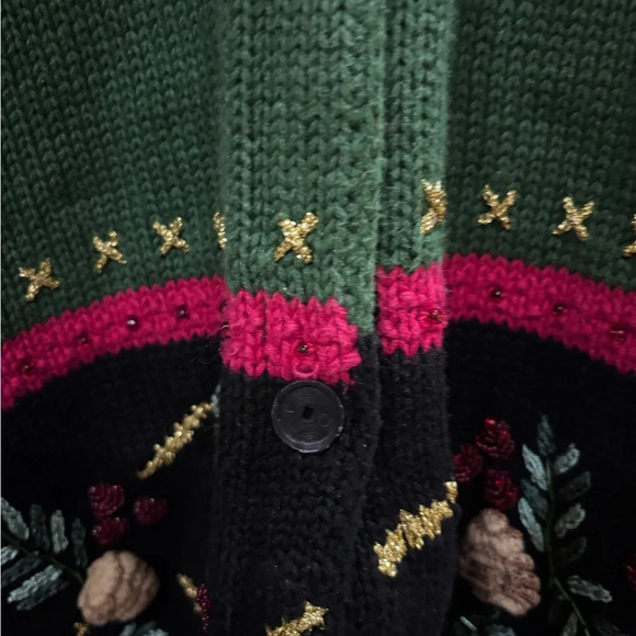 Handknit Cardigan Sweater Size 3X by Storybook Kruts Vintage 90’s - Picture 3 of 16